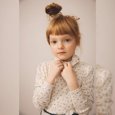 Soor Ploom Long Sleeve Snap Turtleneck - Calico Print PTL, Rosewood