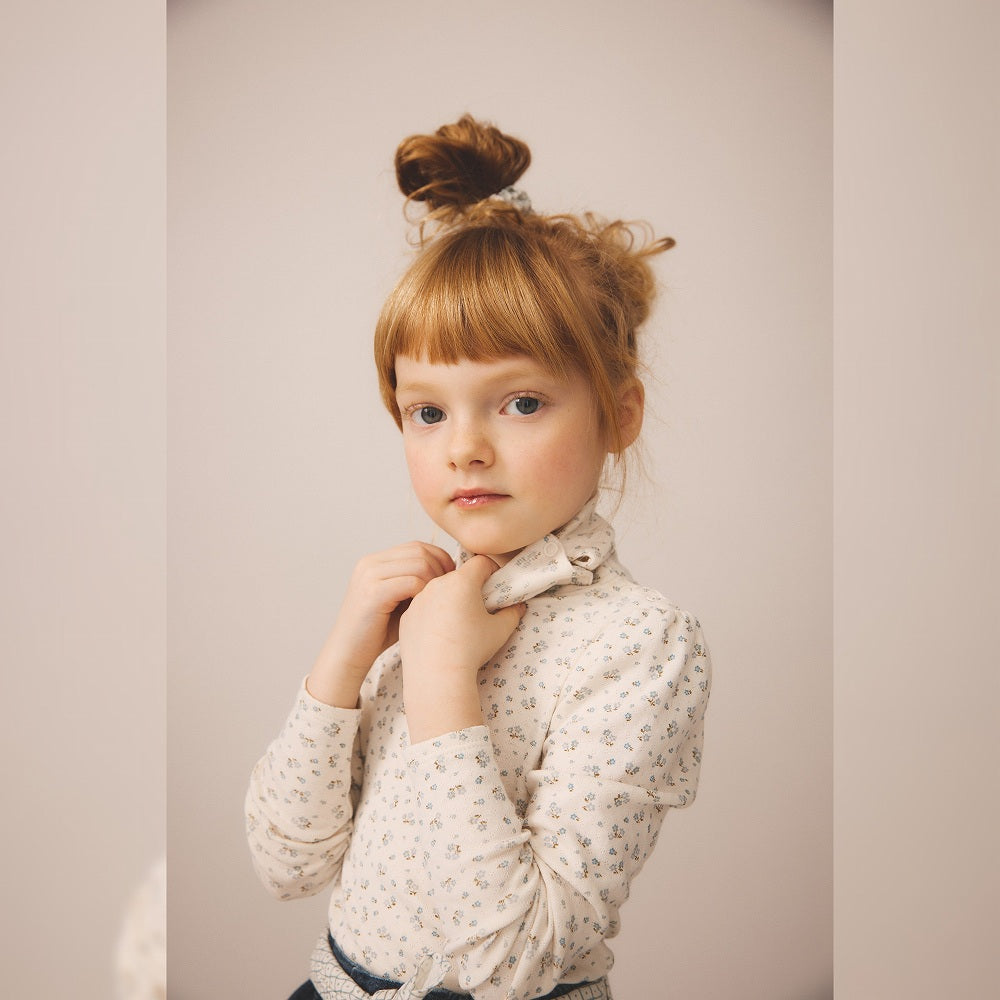 Soor Ploom Long Sleeve Snap Turtleneck - Calico Print PTL, Rosewood
