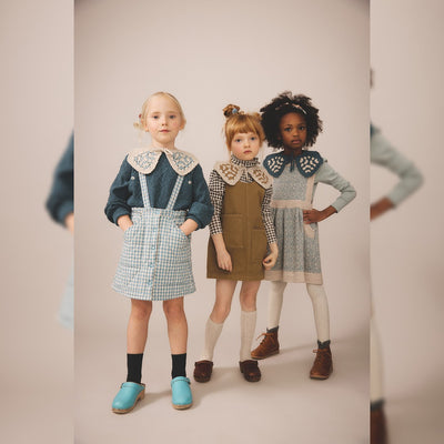 Soor Ploom Frond Knee Sock Set - Linen / Prune