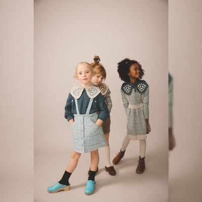Soor Ploom Frond Knee Sock Set - Linen / Prune