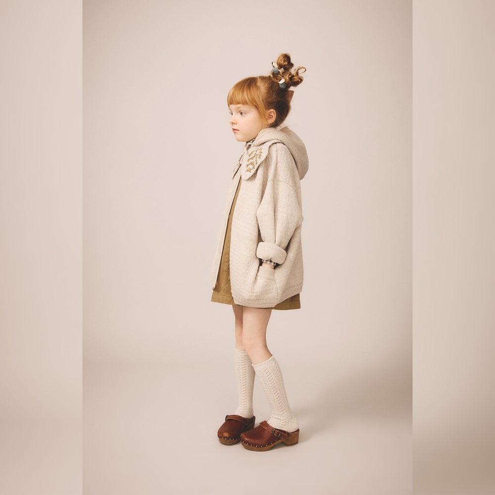 Soor Ploom Frond Knee Sock Set - Linen / Prune