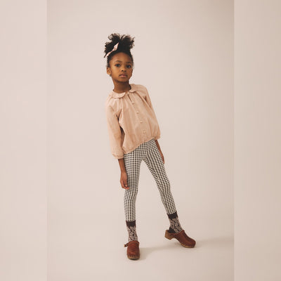 Soor Ploom Stretch Legging - Gingham Print, Shale