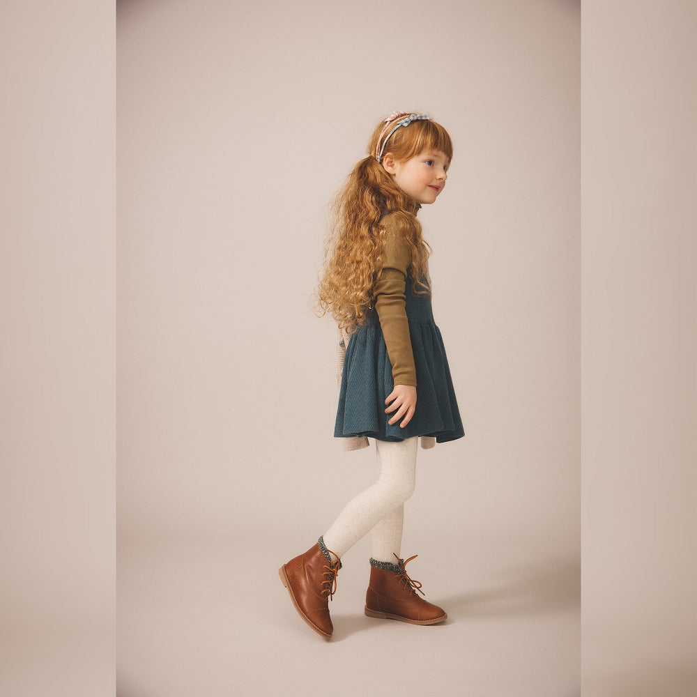 Soor Ploom Herringbone Tights - Linen