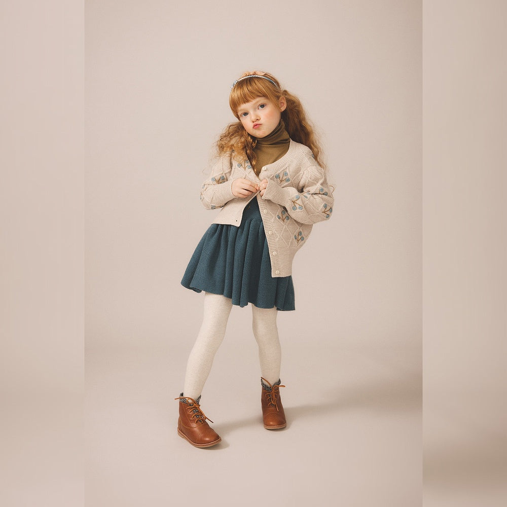 Soor Ploom Herringbone Tights - Linen