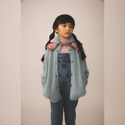 Soor Ploom Long Sleeve Snap Turtleneck - Gingham Print, Cherry