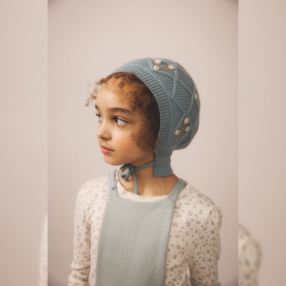 Soor Ploom Long Sleeve Pouf Tee - Calico Print Pointelle, Oasis