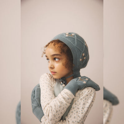 Soor Ploom Long Sleeve Pouf Tee - Calico Print Pointelle, Oasis