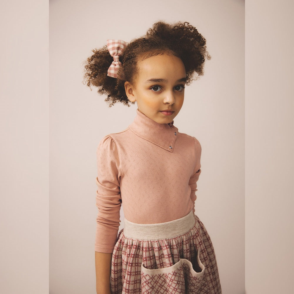 Soor Ploom Long Sleeve Snap Turtleneck - Cherry
