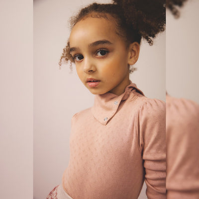 Soor Ploom Long Sleeve Snap Turtleneck - Cherry
