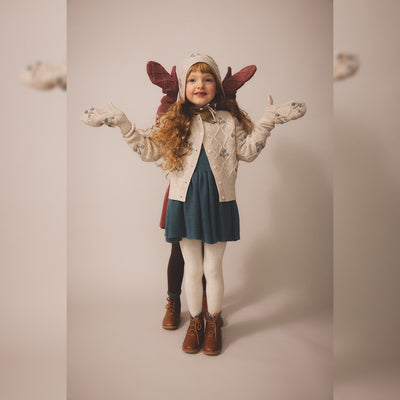 Soor Ploom Herringbone Tights - Linen