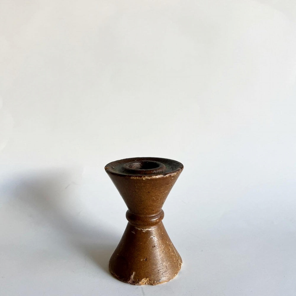 No.007 Vintage Wooden Candle Holder Short