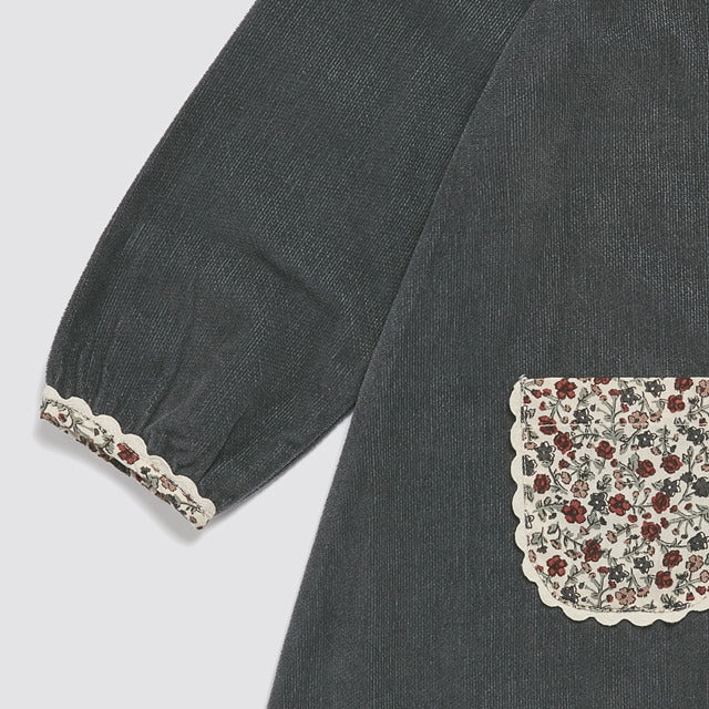 Little Cotton Clothes Jules Dress Velvet in Juniper