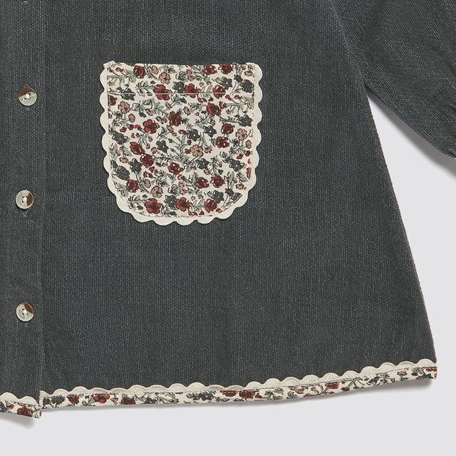 Little Cotton Clothes Jules Dress Velvet in Juniper