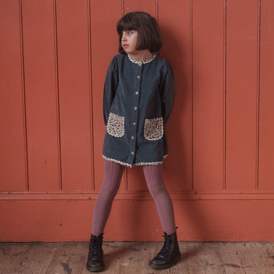 Little Cotton Clothes Jules Dress Velvet in Juniper