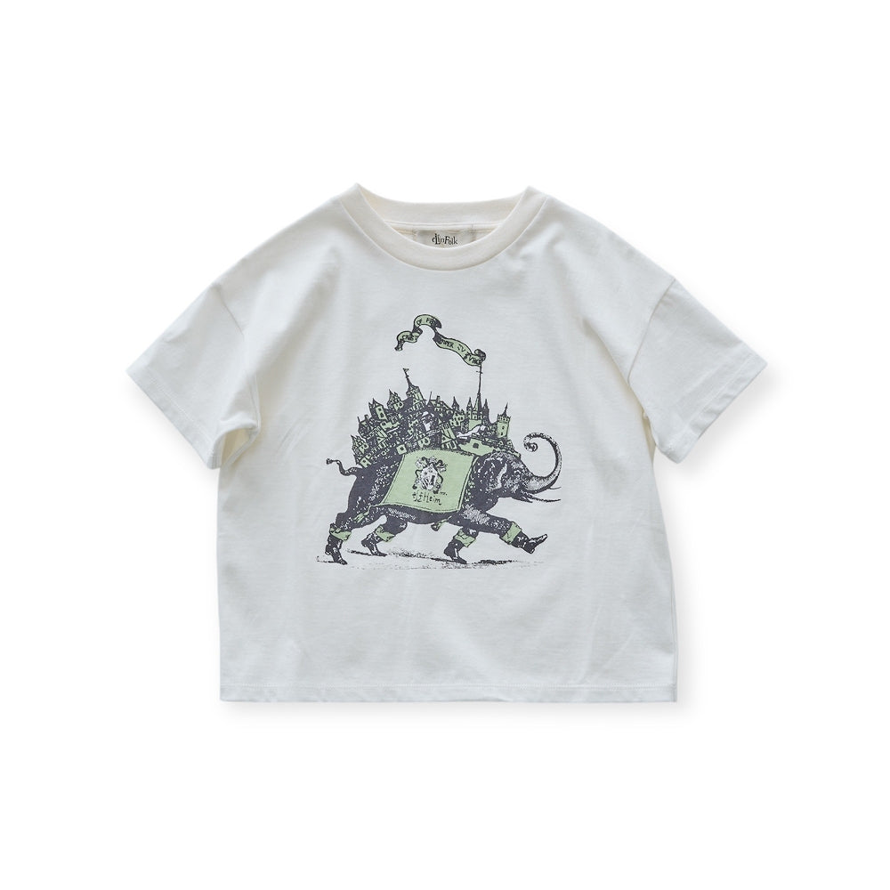 eLfinFolk Elephant Town Tee off white