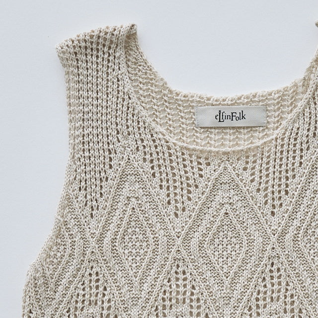 eLfinFolk Lacework Knit Tops ivory