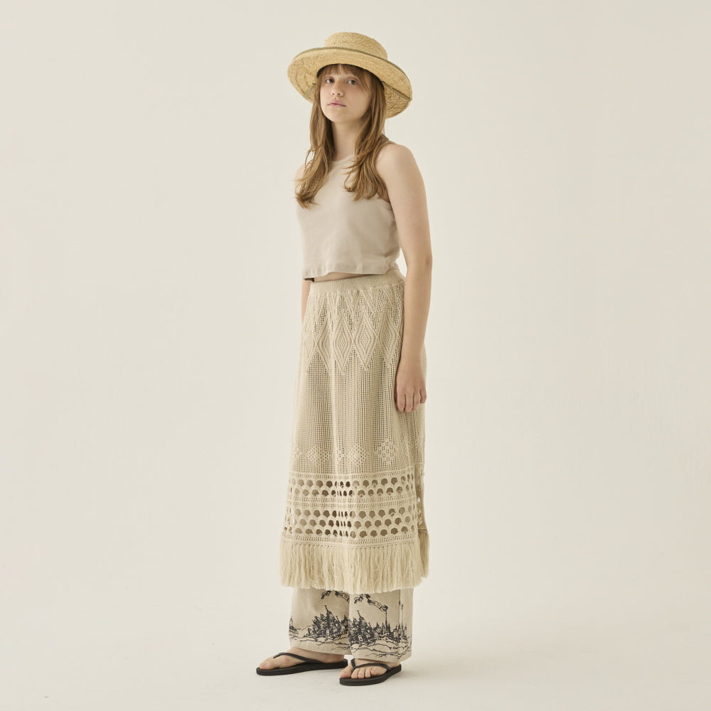 eLfinFolk Lacework Knit Skirt ivory Womens