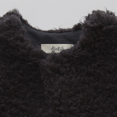 [Pre-order (Sep. Delivery)]eLfinFolk Curly Boa Vest black