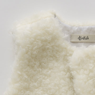[Pre-order (Sep. Delivery)]eLfinFolk Curly Boa Vest ivory