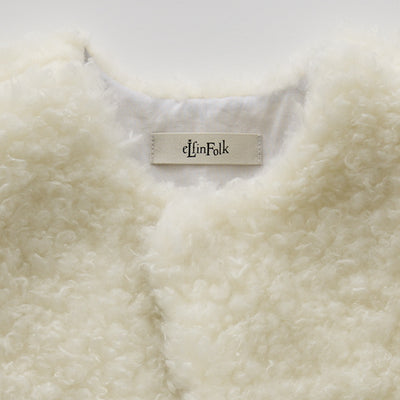 [Pre-order (Sep. Delivery)]eLfinFolk Curly Boa Vest ivory