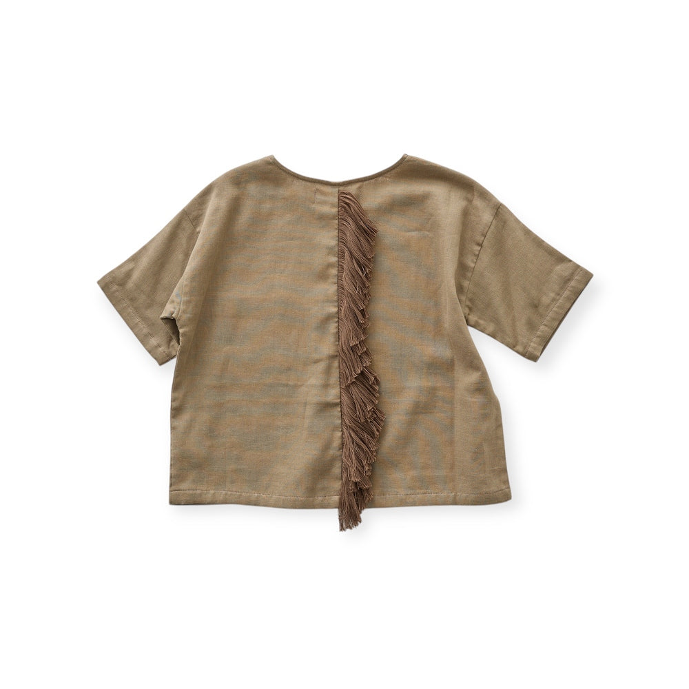 eLfinFolk Double Gauze Tategami Tee mocha beige