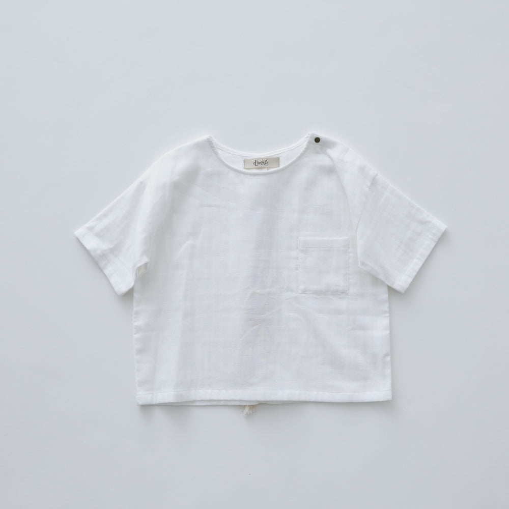 eLfinFolk Double Gauze Tategami Tee off white