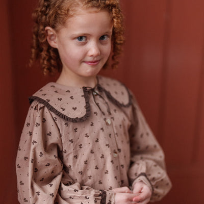 Little Cotton Clothes Helga Blouse in Rosehip Floral