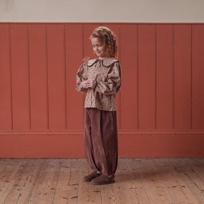 Little Cotton Clothes Helga Blouse in Rosehip Floral