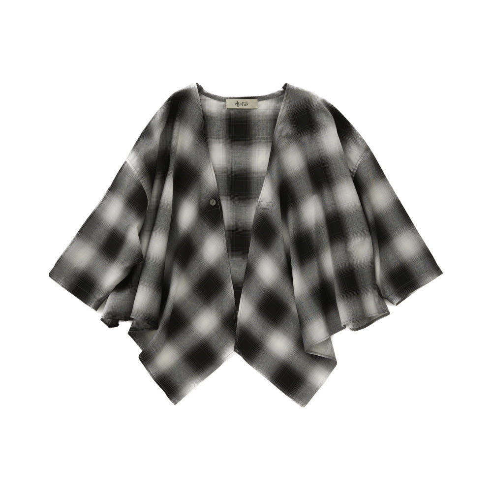 eLfinFolk Ombre check Cardigan black check