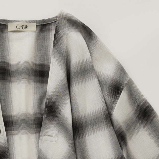 eLfinFolk Ombre check Cardigan white check