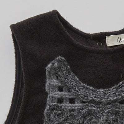 [Pre-order (Sep. Delivery)]eLfinFolk Cord Embroidery Sleeveless Tops black