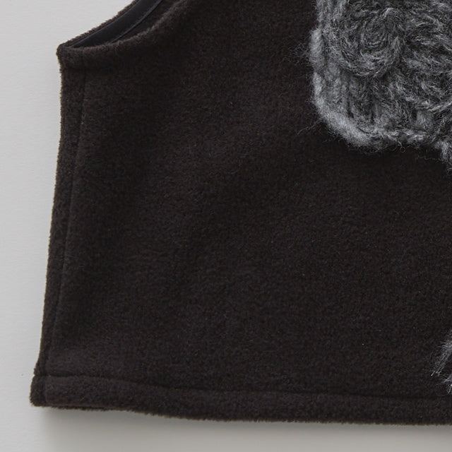 [Pre-order (Sep. Delivery)]eLfinFolk Cord Embroidery Sleeveless Tops black
