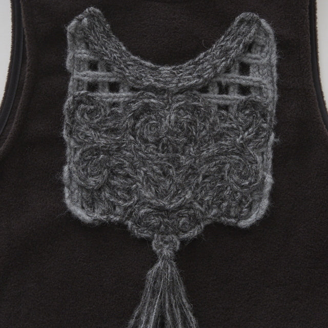 [Pre-order (Sep. Delivery)]eLfinFolk Cord Embroidery Sleeveless Tops black