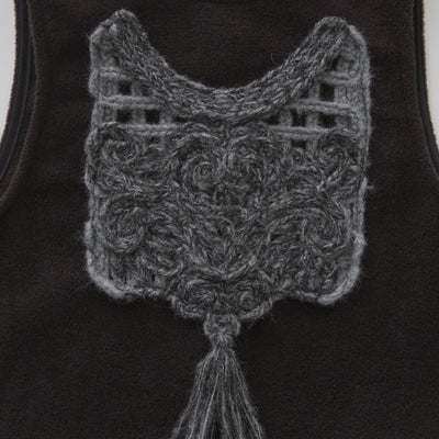 [Pre-order (Sep. Delivery)]eLfinFolk Cord Embroidery Sleeveless Tops black