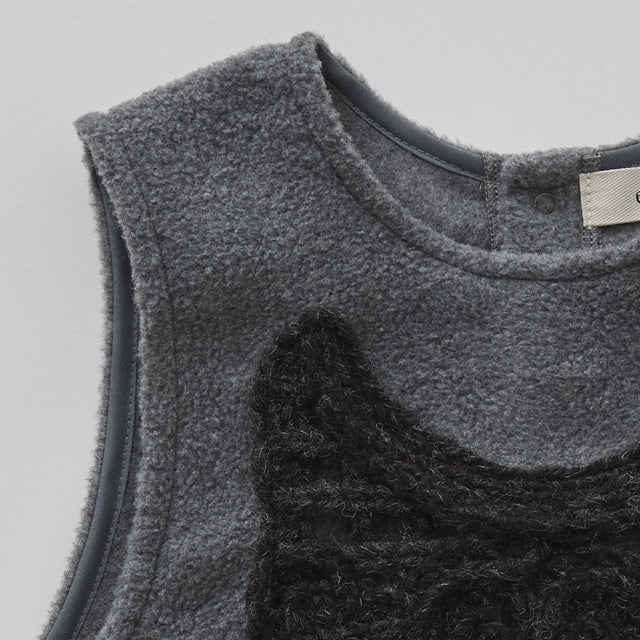 [Pre-order (Sep. Delivery)]eLfinFolk Cord Embroidery Sleeveless Tops gray