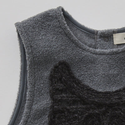 [Pre-order (Sep. Delivery)]eLfinFolk Cord Embroidery Sleeveless Tops gray