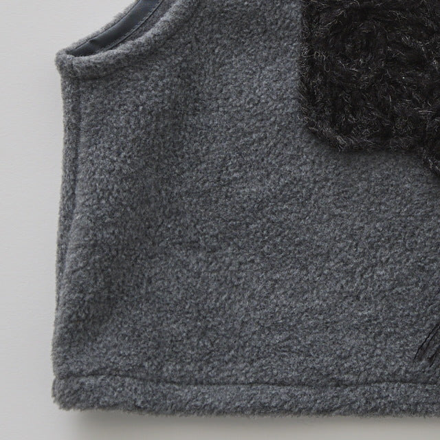 [Pre-order (Sep. Delivery)]eLfinFolk Cord Embroidery Sleeveless Tops gray