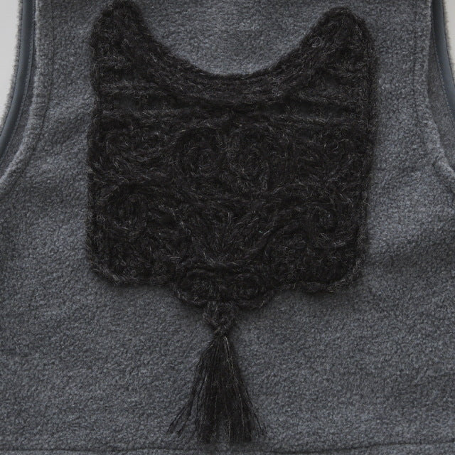 [Pre-order (Sep. Delivery)]eLfinFolk Cord Embroidery Sleeveless Tops gray
