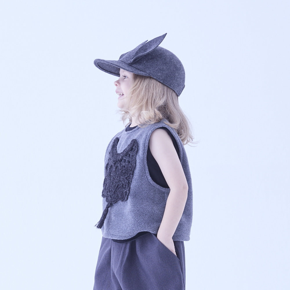 [Pre-order (Sep. Delivery)]eLfinFolk Cord Embroidery Sleeveless Tops black