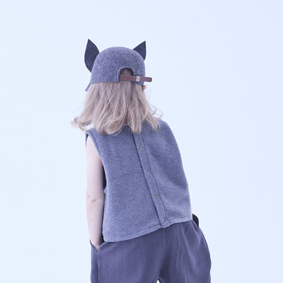 [Pre-order (Sep. Delivery)]eLfinFolk Cord Embroidery Sleeveless Tops black