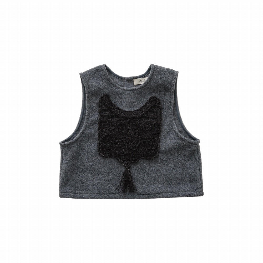 [Pre-order (Sep. Delivery)]eLfinFolk Cord Embroidery Sleeveless Tops gray