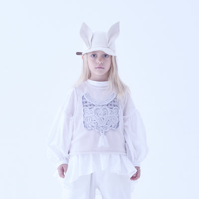 [Pre-order (Sep. Delivery)]eLfinFolk Cord Embroidery Sleeveless Tops black