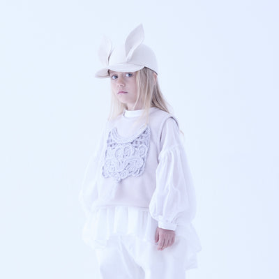 [Pre-order (Sep. Delivery)]eLfinFolk Cord Embroidery Sleeveless Tops ivory