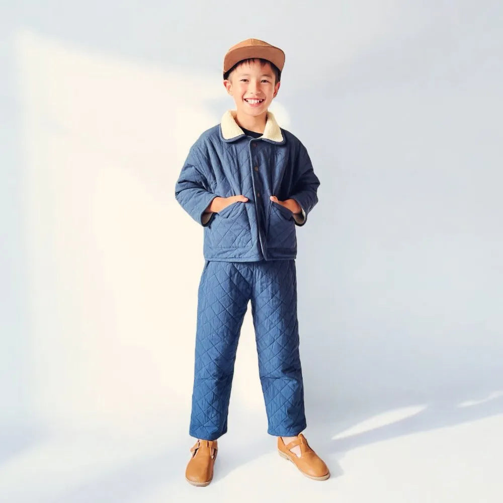 Rylee & Cru Quilted Winter Coat Indigo