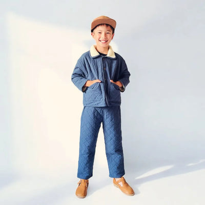 Rylee & Cru Quilted Winter Coat Indigo