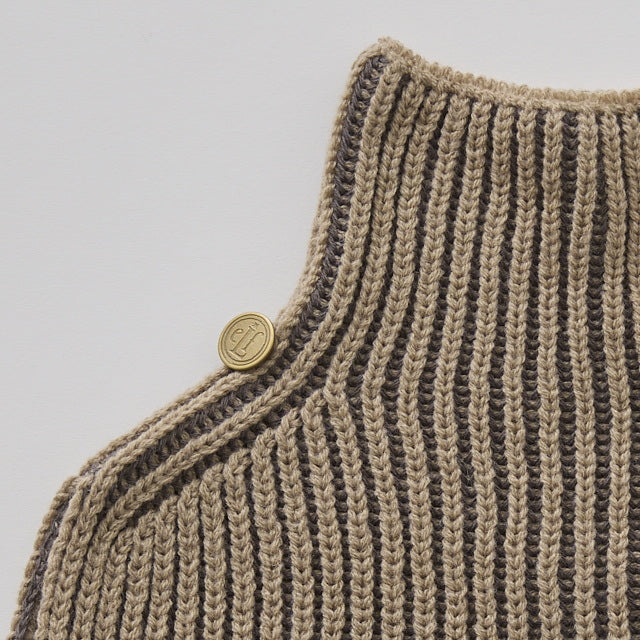 [Pre-order (Sep. Delivery)]eLfinFolk Rib knit Knights Cape2 beige
