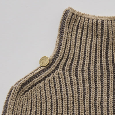 [Pre-order (Sep. Delivery)]eLfinFolk Rib knit Knights Cape2 beige