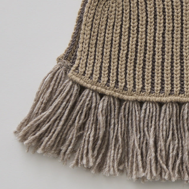 [Pre-order (Sep. Delivery)]eLfinFolk Rib knit Knights Cape2 beige