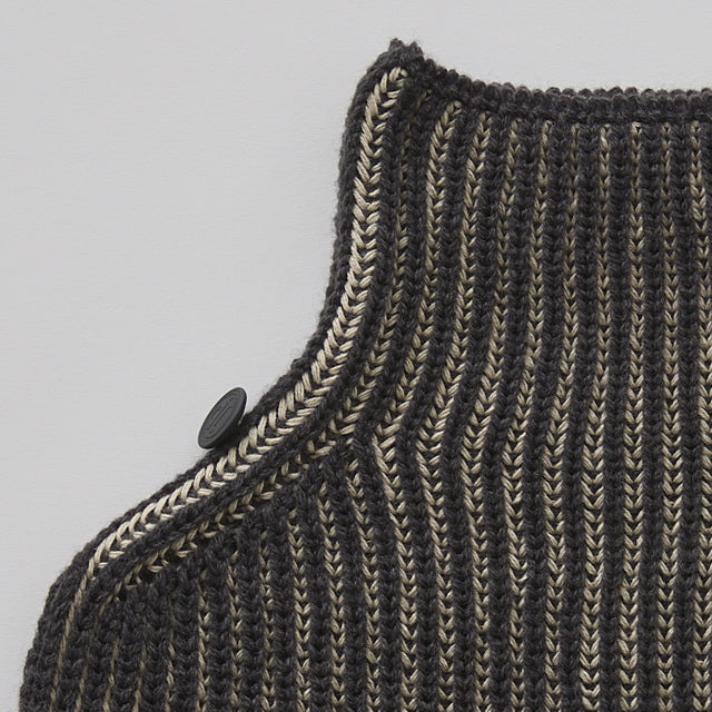 [Pre-order (Sep. Delivery)]eLfinFolk Rib knit Knights Cape2 black