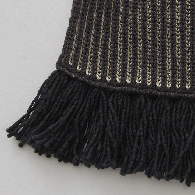 [Pre-order (Sep. Delivery)]eLfinFolk Rib knit Knights Cape2 black
